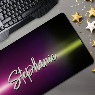 Monogramme ombré vert et rose élégant