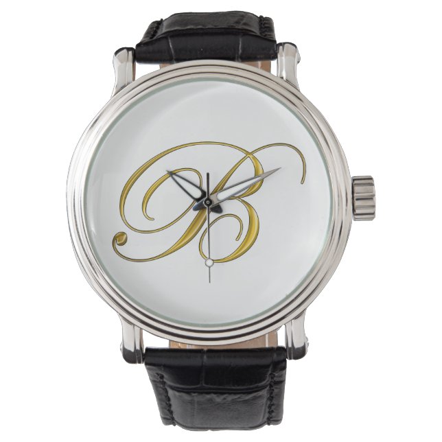 Monogramme or B Montres personnalisées (devant)