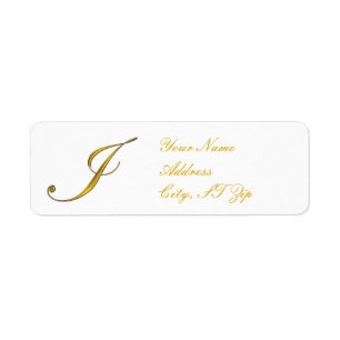 Monogramme Or I Étiquettes d'adresse de retour