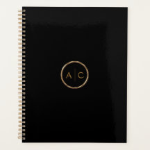 Monogramme Or Minimal sur NOIR