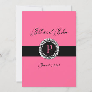 Monogramme P Hochzeitseinladungen Rosa Lilie Einladung