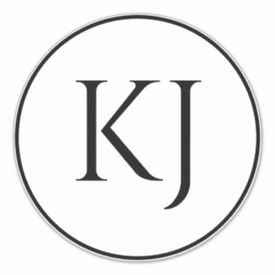 Monogramme Paarname Schwarz-Weiß-Buchstaben Aufkleber