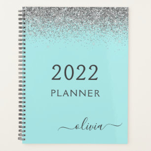 Monogramme Pailleté Bleu Aqua Argenté 2022