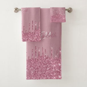 Monogramme Parties scintillant de séchage rose mét
