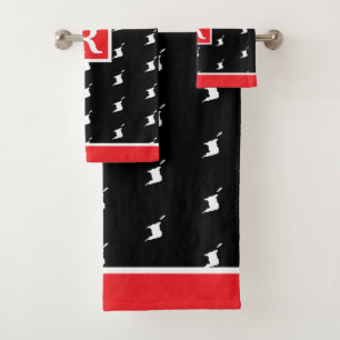 Monogramme patriotique en ROUGE BLANC et NOIR