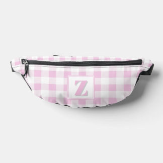 Monogramme personnalisable gingham rose élégant bl