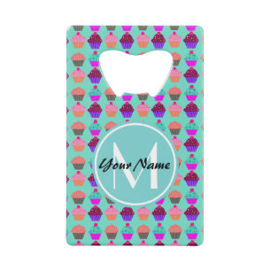Monogramme personnalisé Aqua Cupcake