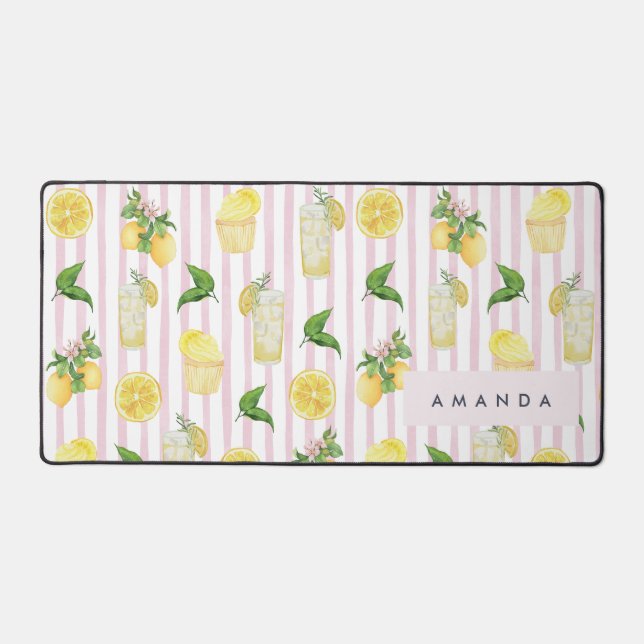 Monogramme Personnalisé Aquarelle Lemons Lemonade (Recto)