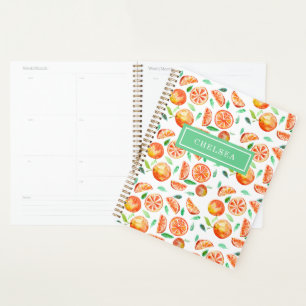 Monogramme personnalisé Aquarelle Oranges Citrus