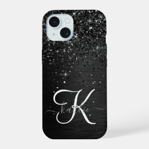 Monogramme personnalisé avec paillettes noires