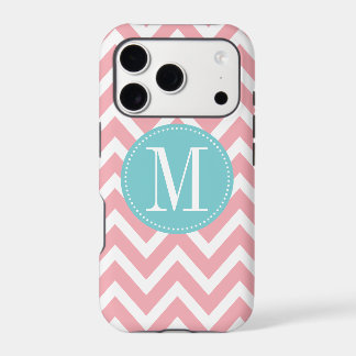 Monogramme personnalisé bleu clair et rose