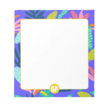 monogramme personnalisé bleu joli bloc-notes migno