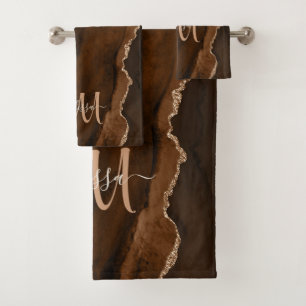Monogramme personnalisé Brown chic Parties scintil
