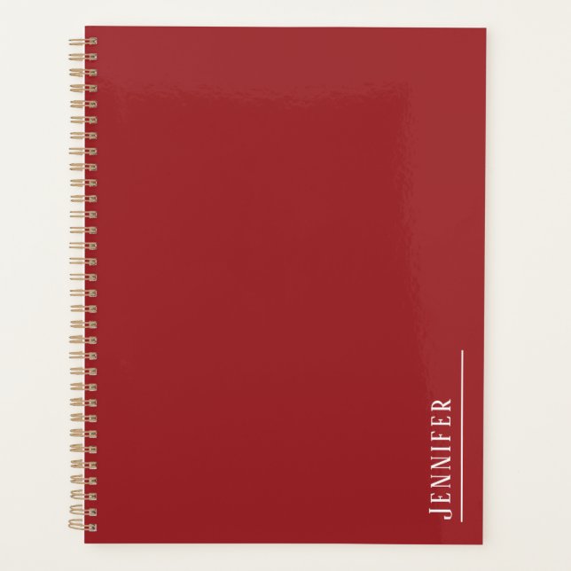 Monogramme personnalisé, chemise rouge moderne (Devant)