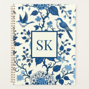 Monogramme personnalisé Chinoiserie Bleu et blanc