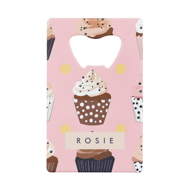 Monogramme Personnalisé Cute Sweet Cupcake (Devant)