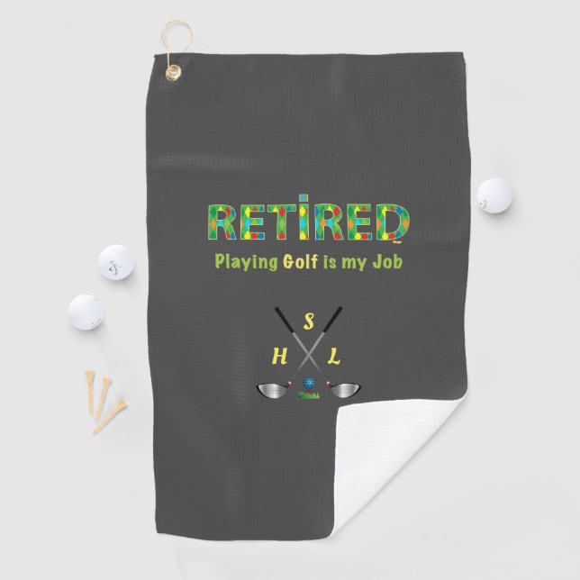 Monogramme personnalisé de la serviette de golf -  (En situation)