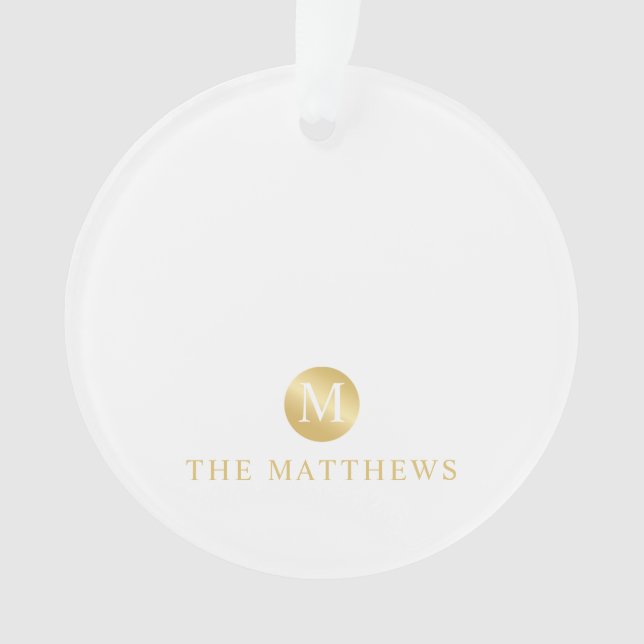 Monogramme personnalisé de luxe blanc et or (devant)