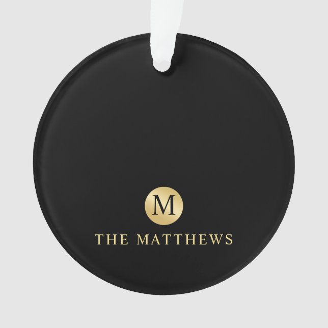 Monogramme personnalisé de luxe noir et or (devant)