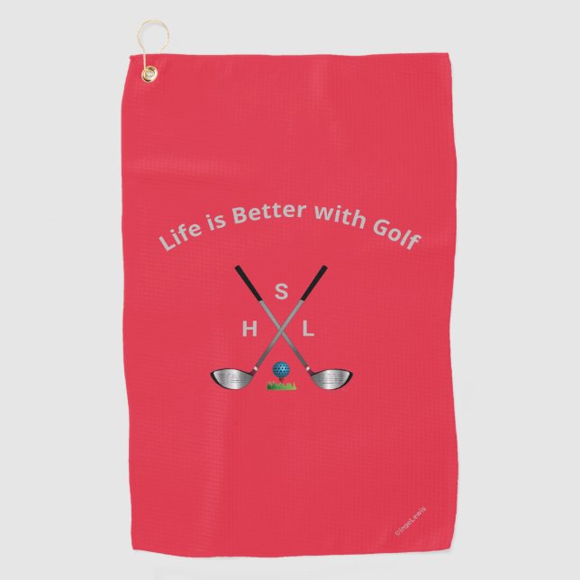 Monogramme personnalisé de serviette de golf - Dev (Devant)