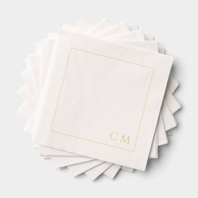 Monogramme personnalisé Élégant Mariage cadre or (Insitu (empilé))