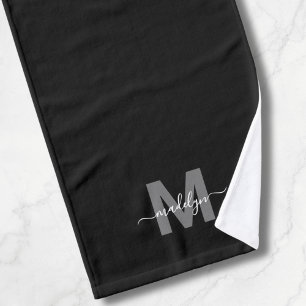 Monogramme Personnalisé Élégant Noir Nom