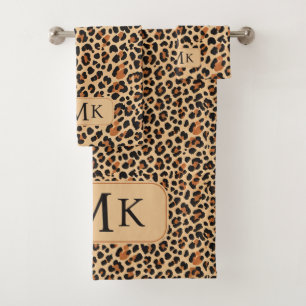 Monogramme personnalisé Empreinte de léopard gras