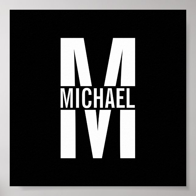 Monogramme personnalisé et affiche de nom (Devant)