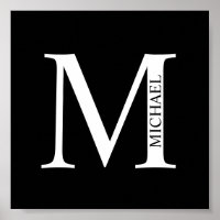 Monogramme personnalisé et affiche de nom