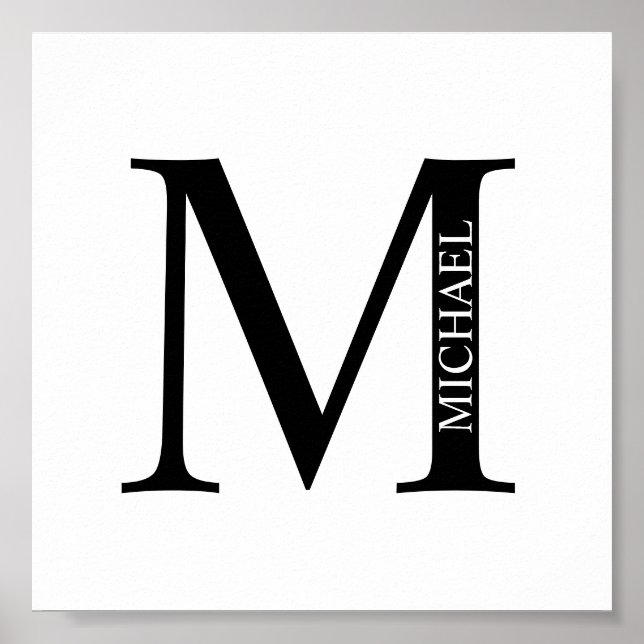 Monogramme personnalisé et affiche de nom (Devant)