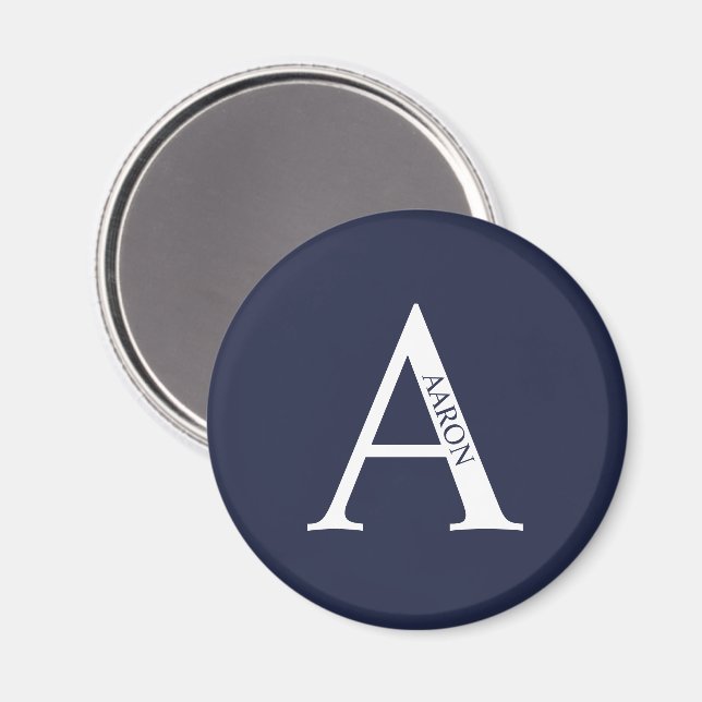 Monogramme personnalisé et aimant de nom (Recto/Verso)