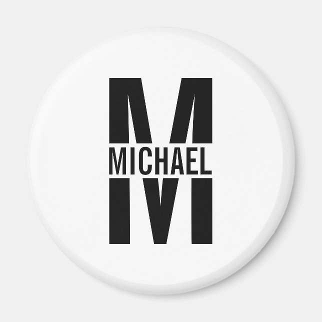 Monogramme personnalisé et aimant de nom (Devant)