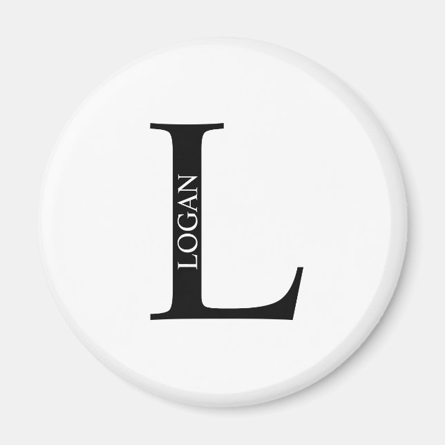 Monogramme personnalisé et aimant de nom (Devant)