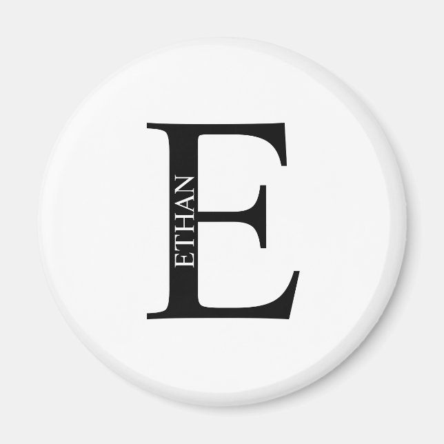 Monogramme personnalisé et aimant de nom (Devant)