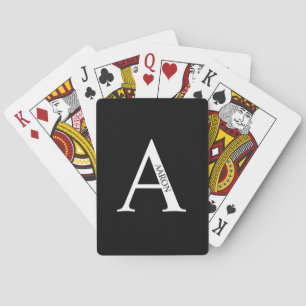 Monogramme personnalisé et cartes de jeu de nom