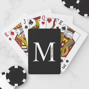 Monogramme personnalisé et cartes de jeu de nom