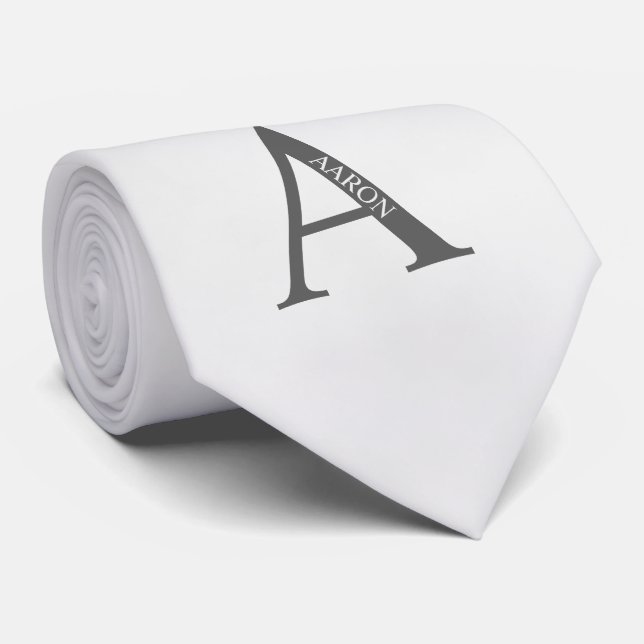 Monogramme personnalisé et Cravate de nom (Roulé)