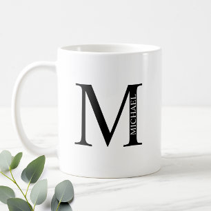 Monogramme personnalisé et nom café Mug