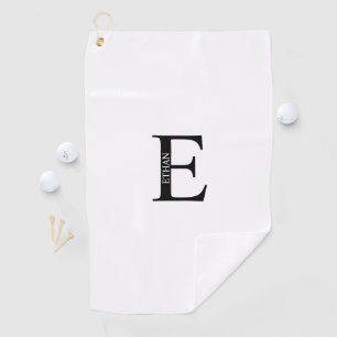 Monogramme personnalisé et nom serviette de golf