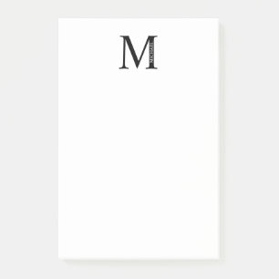 Monogramme personnalisé et notes post-it de nom