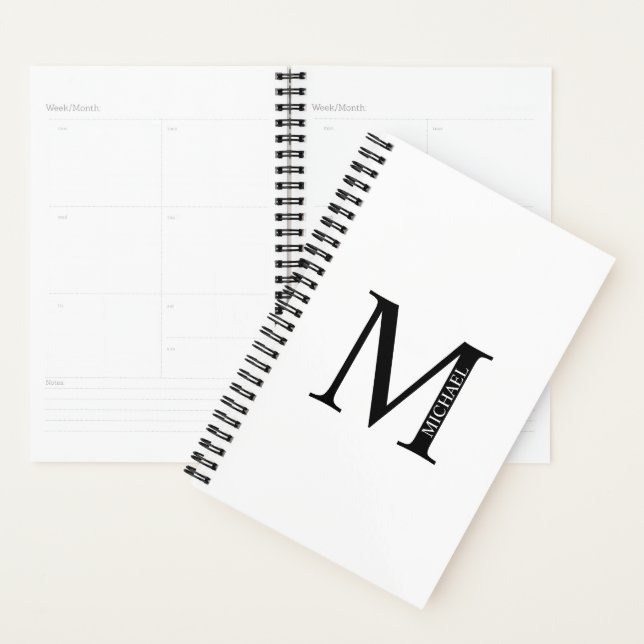 Monogramme personnalisé et planificateur de noms (Devant avec enveloppe)