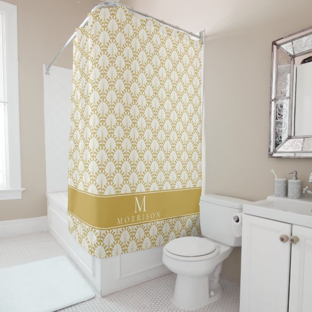 Monogramme personnalisé et rideau de douche Motif (En situation)