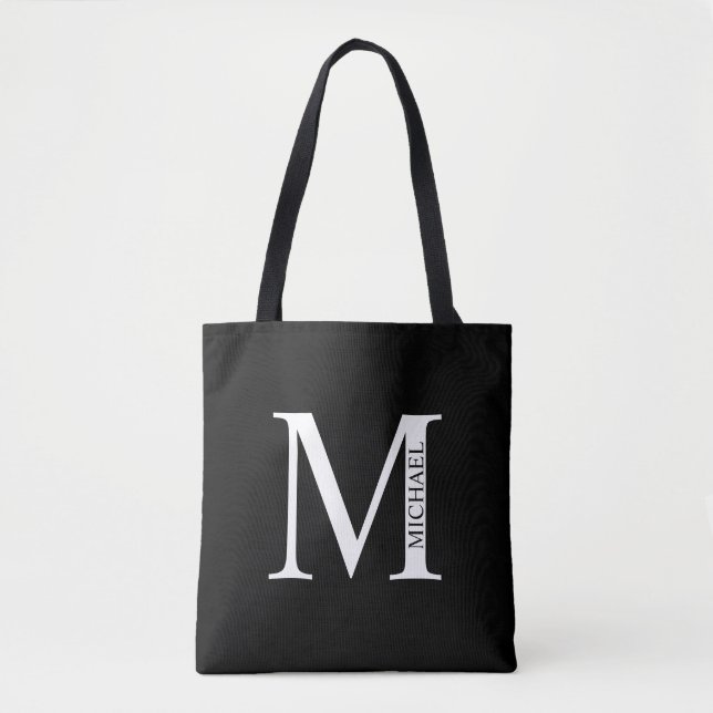 Monogramme personnalisé et Sac fourre-tout de nom (Devant)