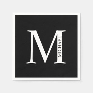 Monogramme personnalisé et serviettes en papier de