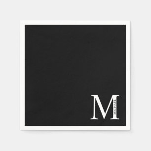 Monogramme personnalisé et serviettes en papier de