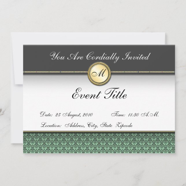 Monogramme personnalisé Fancy Formals Invitation (Devant)