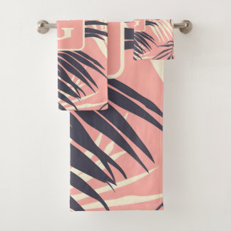 monogramme personnalisé feuille rose pâle