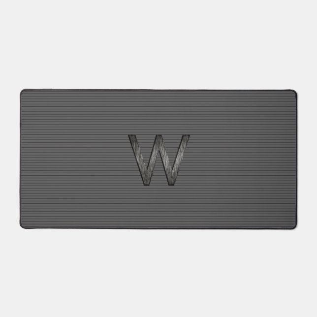 Monogramme personnalisé gris simple et élégant (Recto)