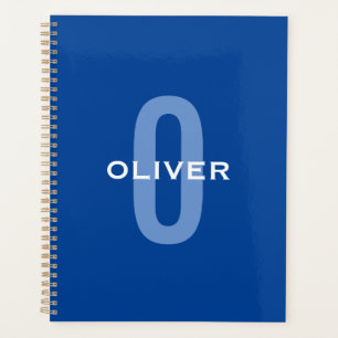 Monogramme personnalisé Nom bleu blanc