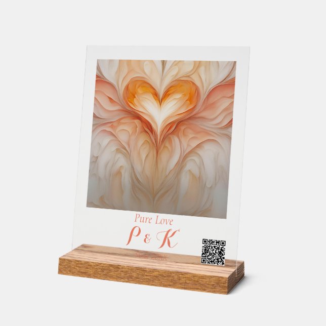 Monogramme personnalisé "Pure Love" pour couple (Angle)